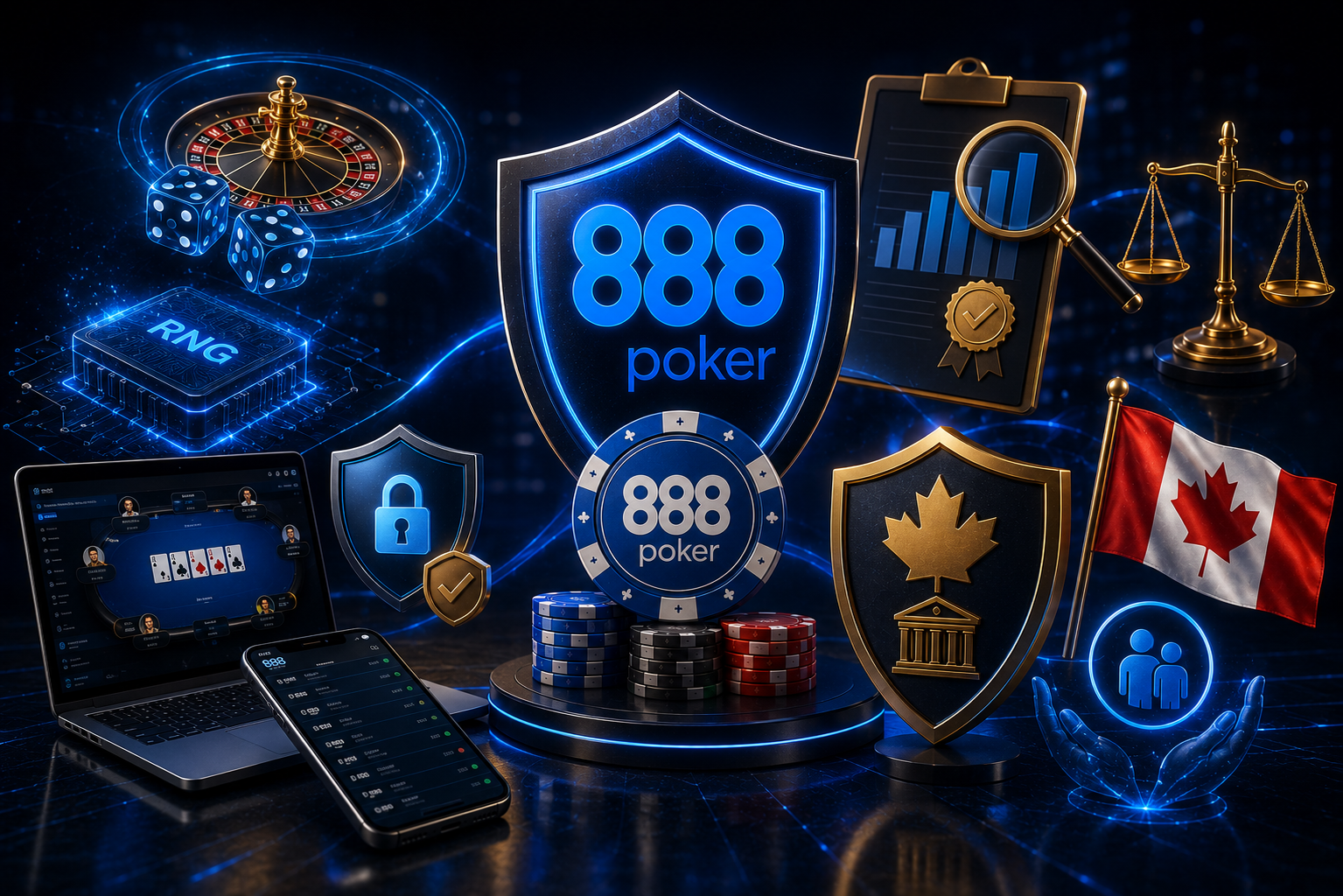 888 Poker fair play and game security for Canada players