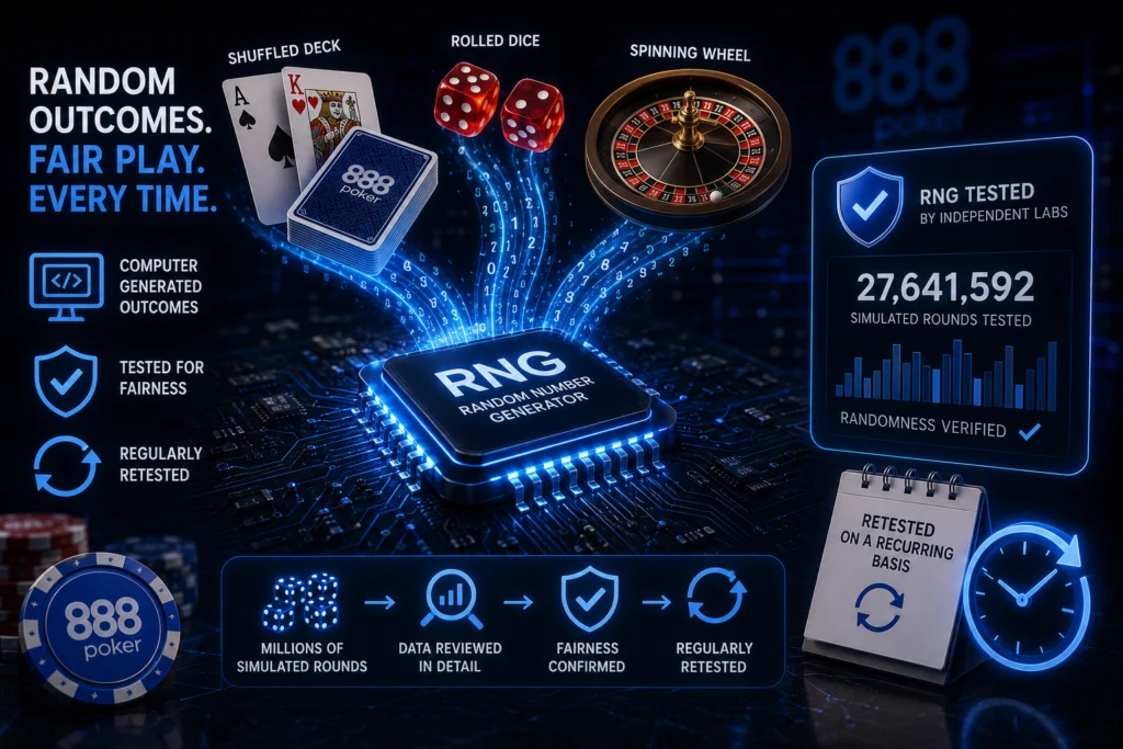 Random Number Generator technology at 888 Poker Canada